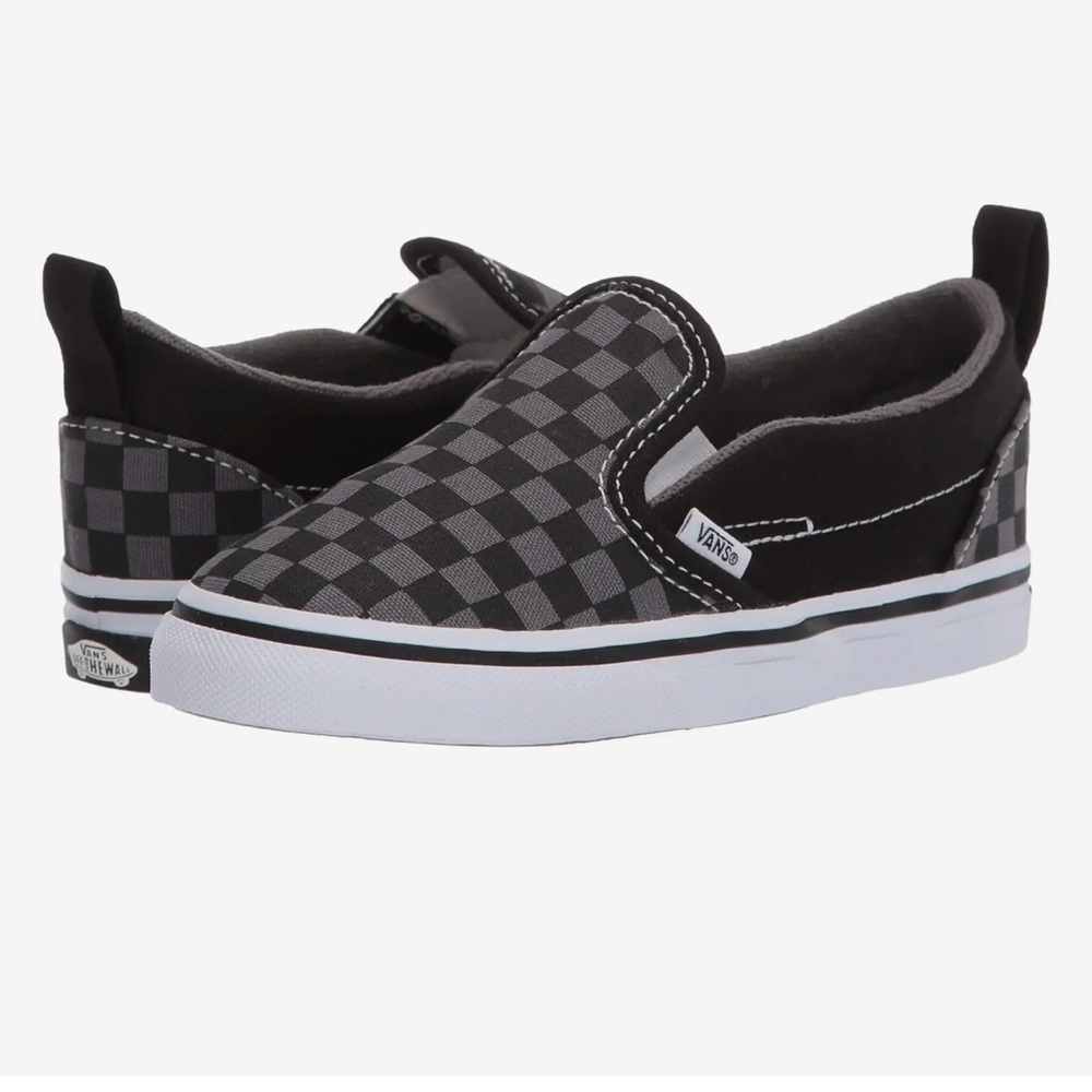 Black and Gray Asher checkered Vans - toddler 6.5